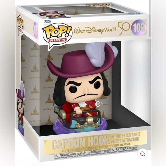 FUNKO POP! WALT DISNEY WORLD 50TH CAPTAIN HOOK AT PETER PAN'S FLIGHT ATTRACTION - Picture 1 of 6